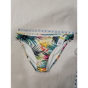 Tropical palm rainbow leaf motif women's swim bottoms by Shade & Shore XL NWT